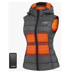 Orrnikko Women's Classic Heated Vest With 7.4V 16000mAh Battery Pack Dark Grey S